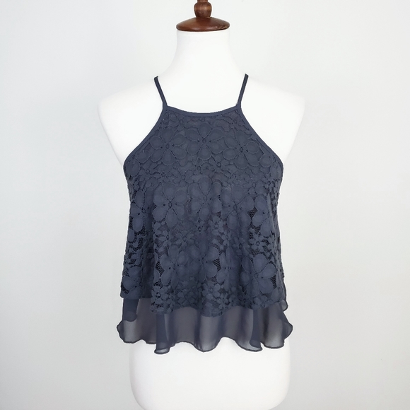 Hollister Tops - Hollister Floral Lace Layered Tank Top